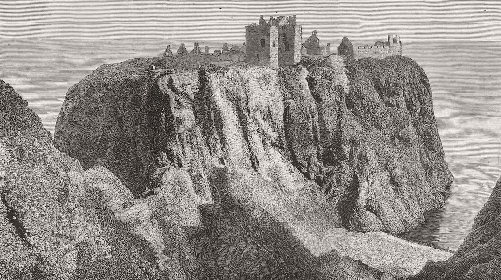 SCOTLAND. Dunnottar Castle, Kincardine  1884 old antique vintage print picture